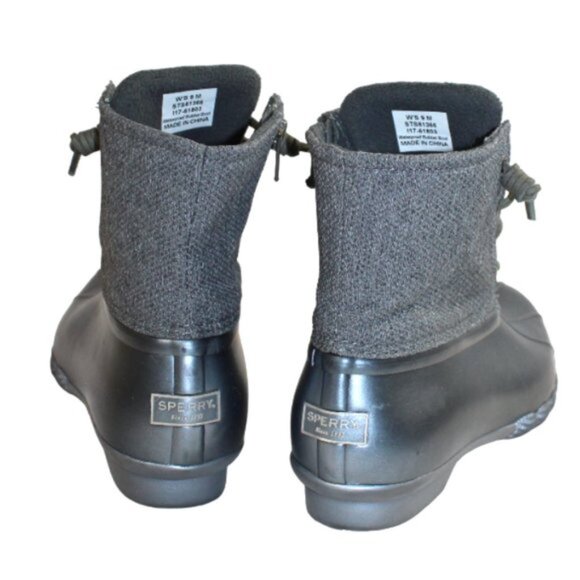 Sperry Syren Two Tone Gray Twill Graphite Gulf Duck Boot, Size 9 - Picture 3 of 7